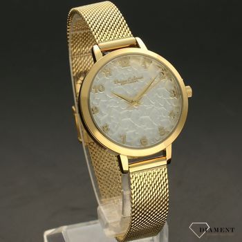 Zegarek damski BRUNO CALVANI BC2532 złoty ozdobna tarcza. Zegarek damski Bruno Calvani w złotej kolorystyce. Zegarek damski z białą tarczą. Świetny dodatek w postaci zegarka. Idealny pomysł na prezent (2).jpg